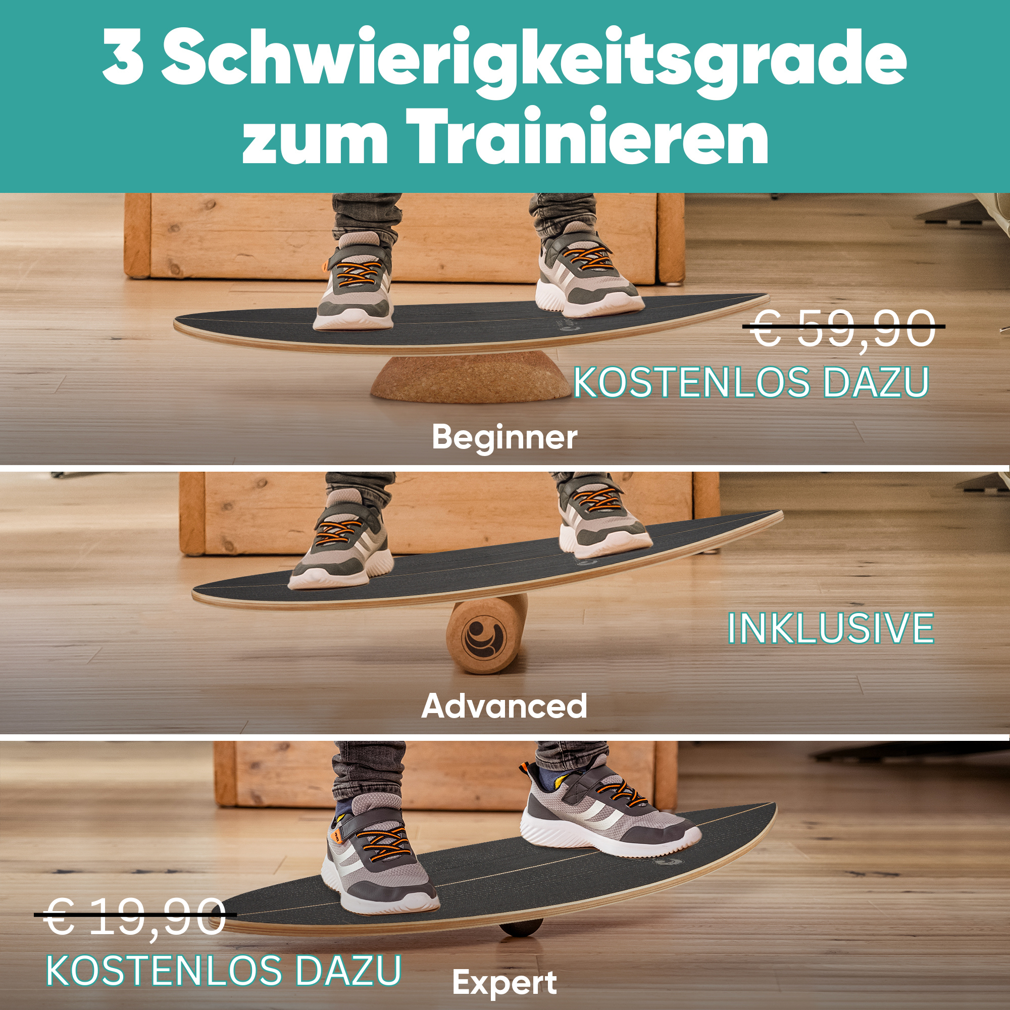 Surfin Balance Board Komplett-Set