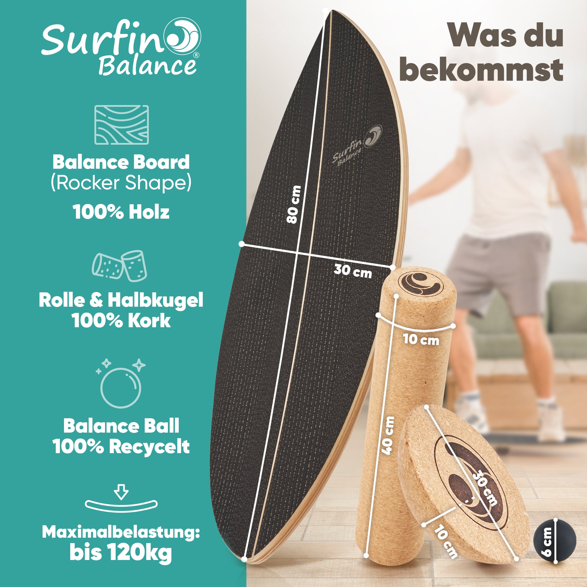 Surfin Balance Board Komplett-Set