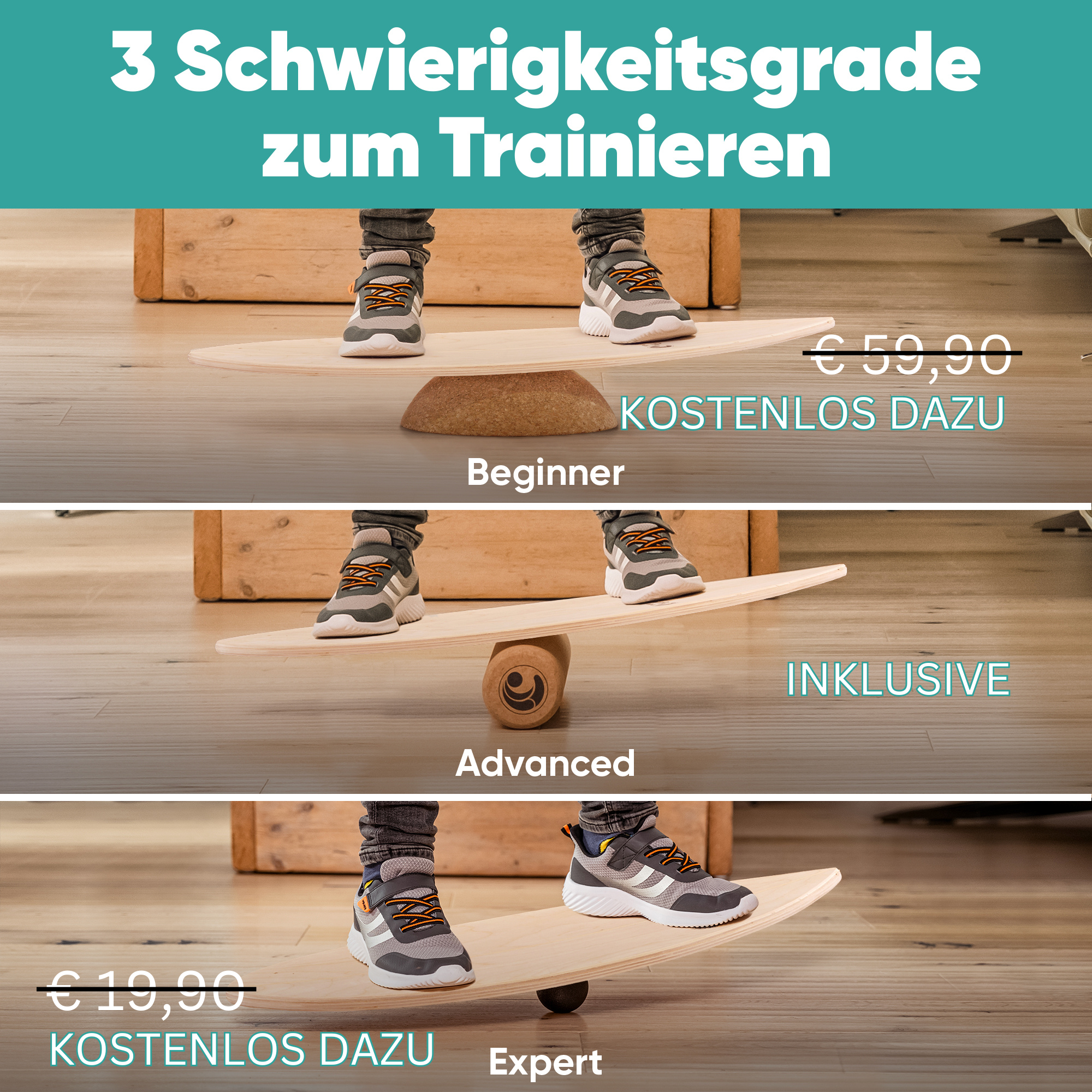 Surfin Balance Board Komplett-Set