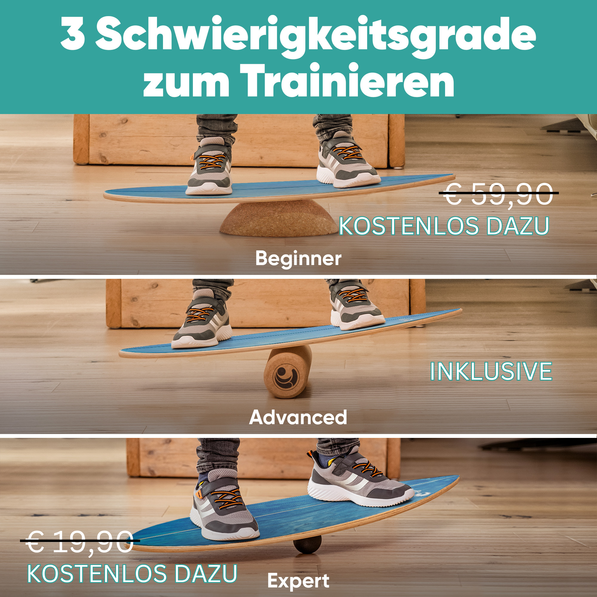 Surfin Balance Board Komplett-Set