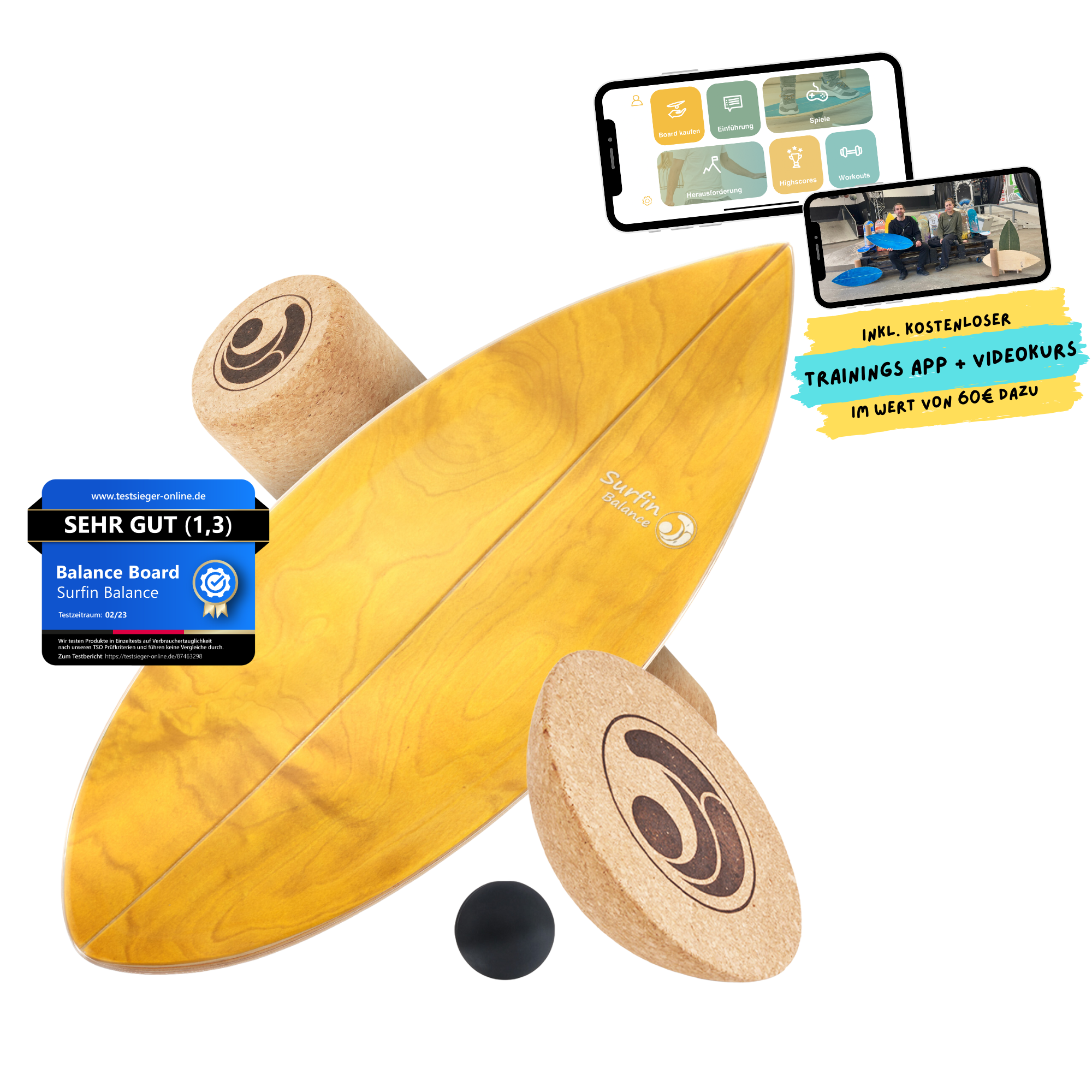 Surfin Balance Board Komplett-Set
