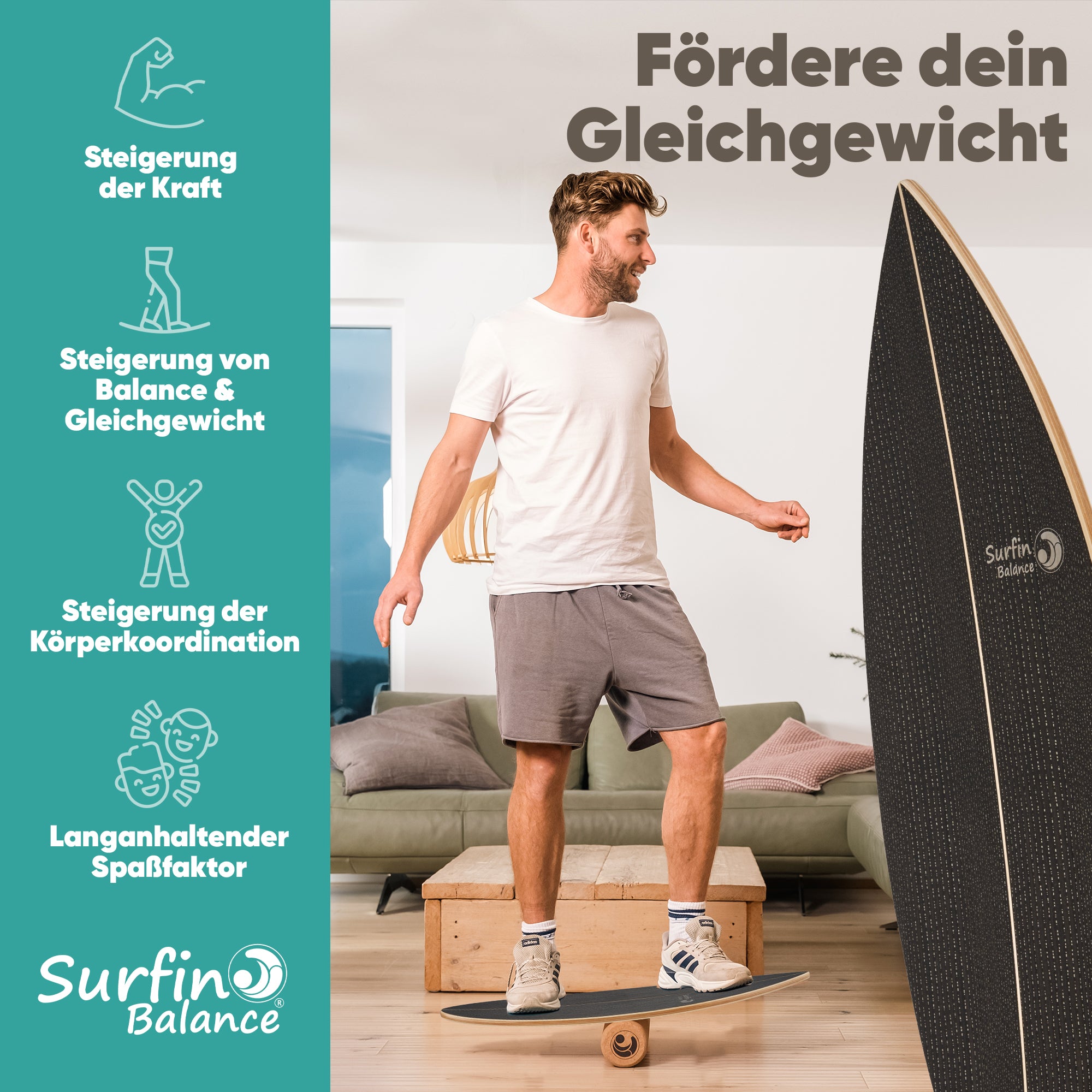 Surfin Balance Board Komplett-Set