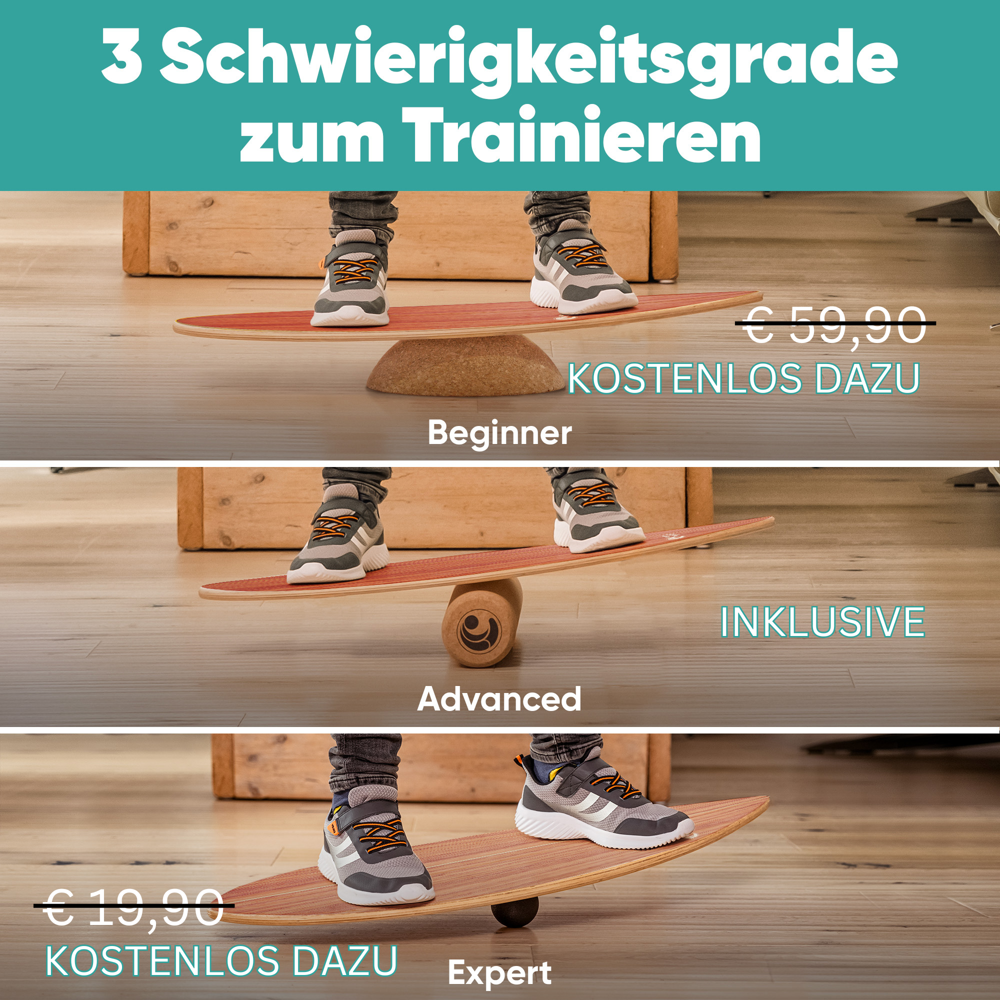 Surfin Balance Board Komplett-Set