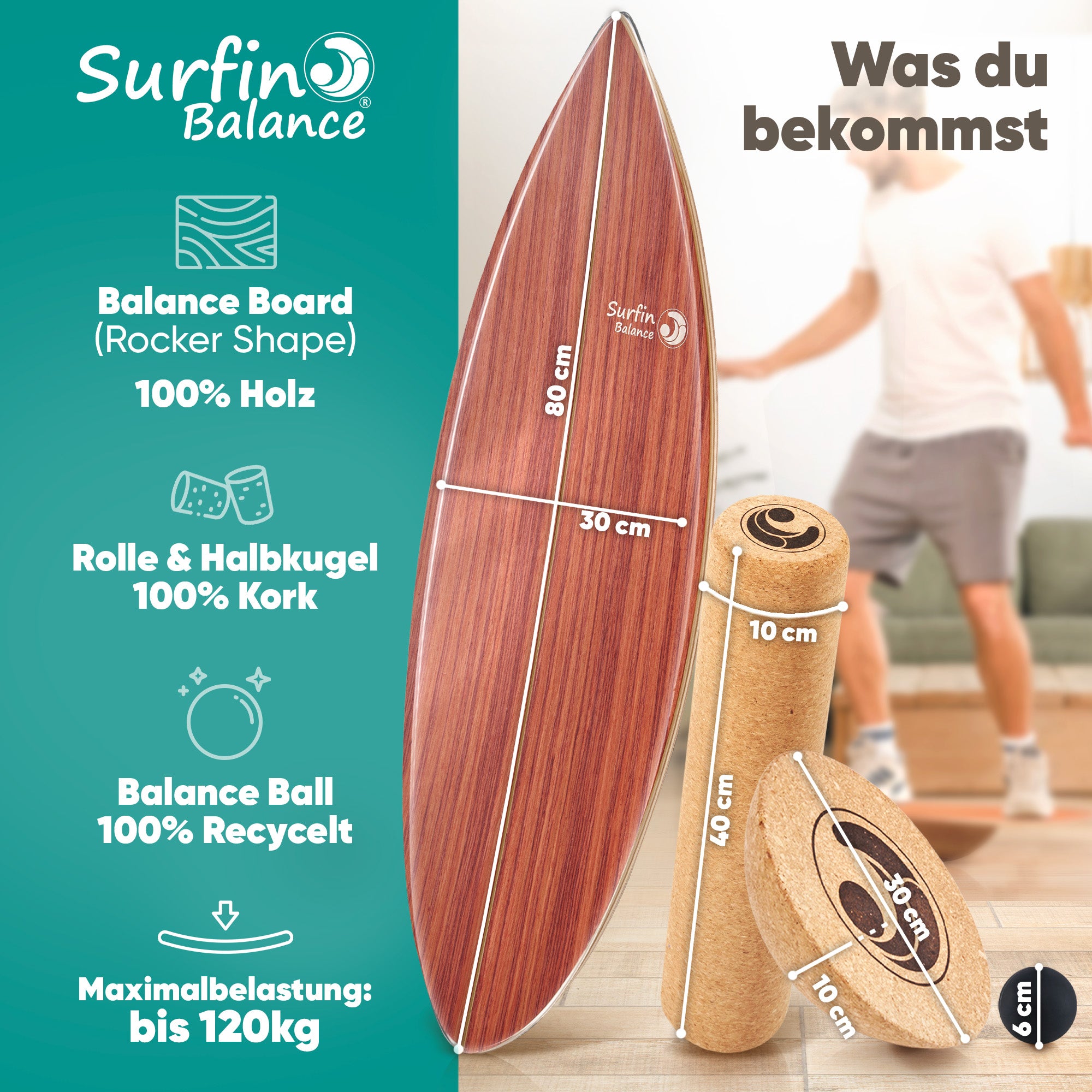 Surfin Balance Board Komplett-Set