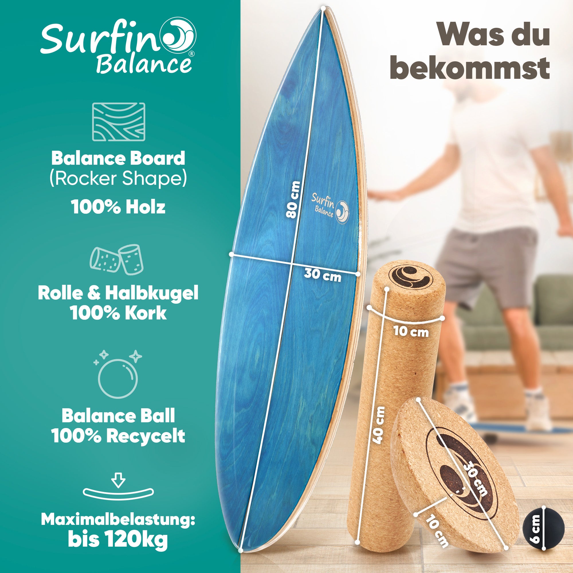 Surfin Balance Board Komplett-Set