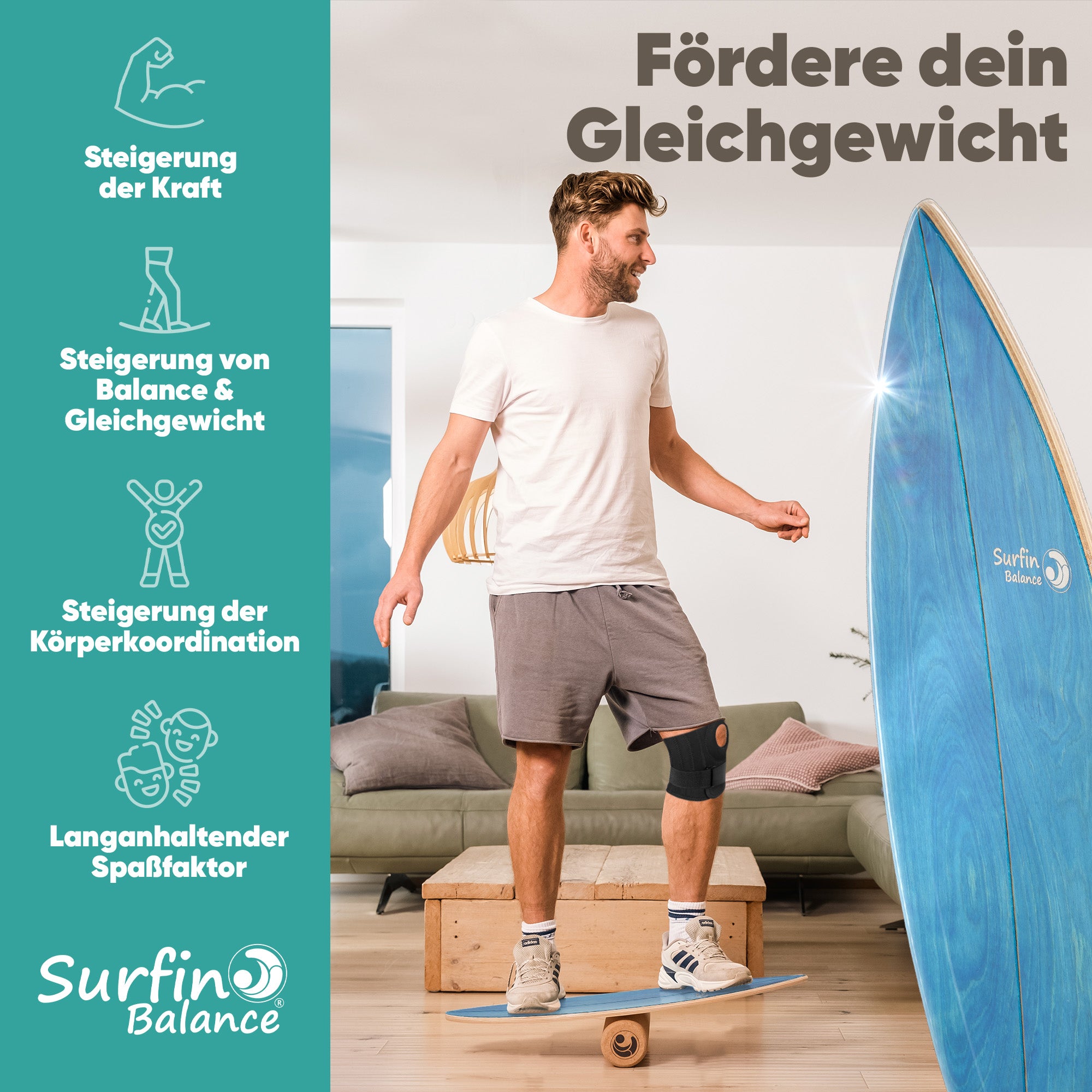Surfin Balance Board Komplett-Set