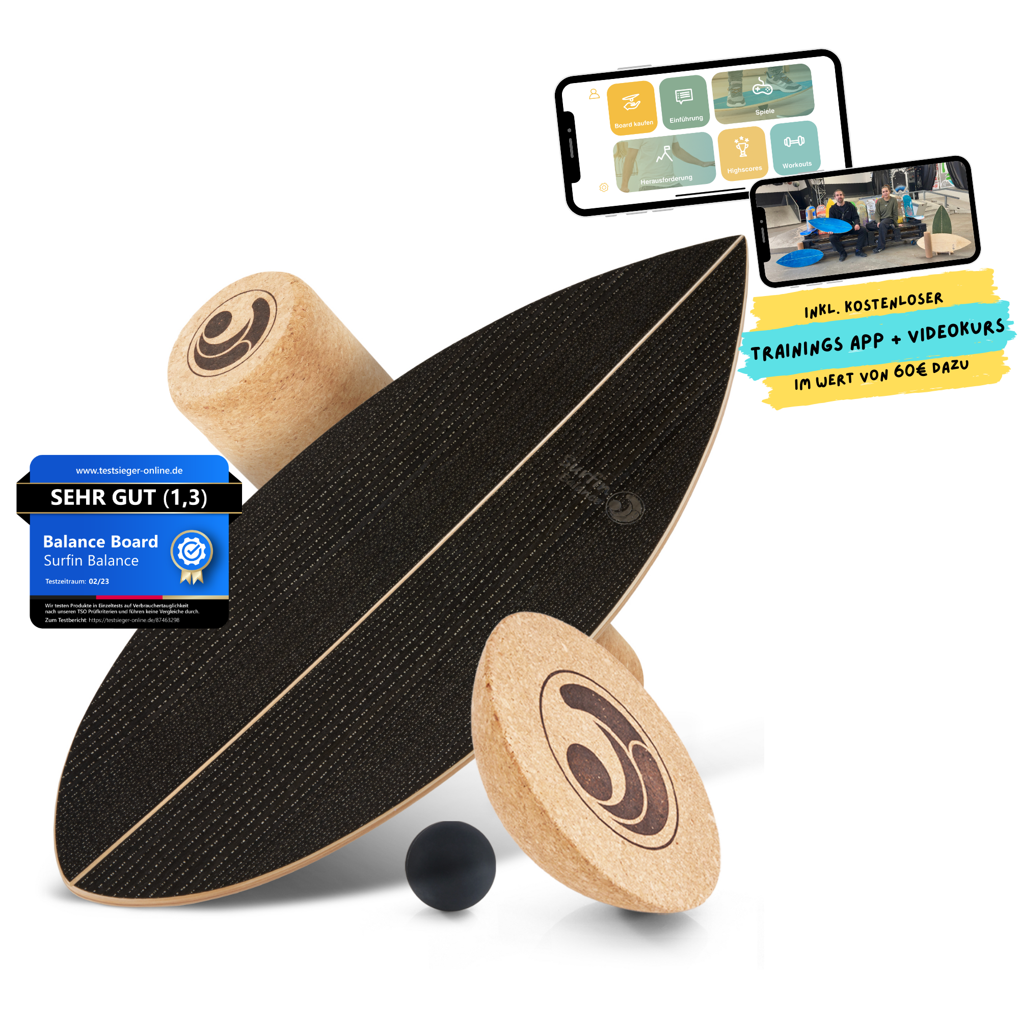 Surfin Balance Board Komplett-Set
