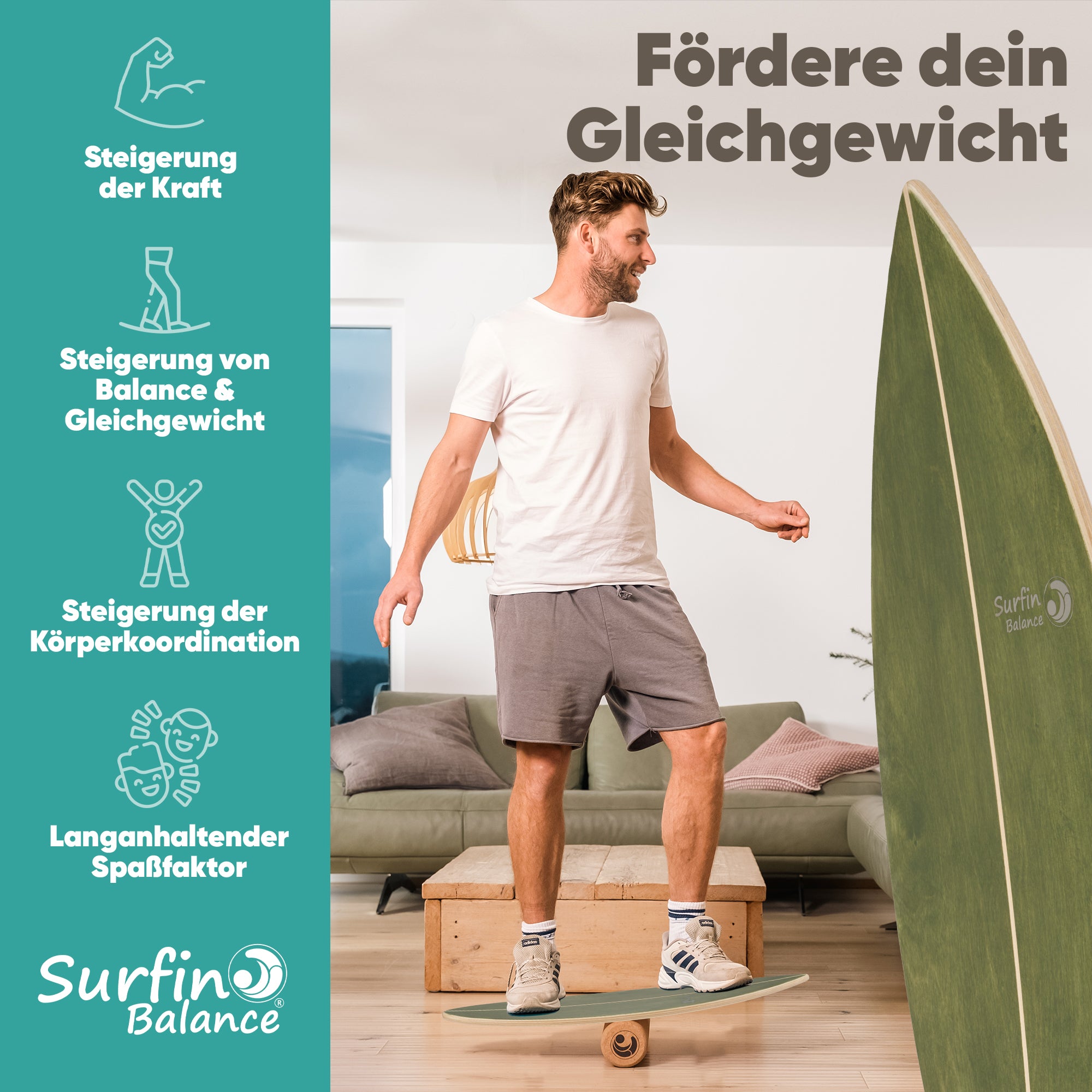 Surfin Balance Board Komplett-Set