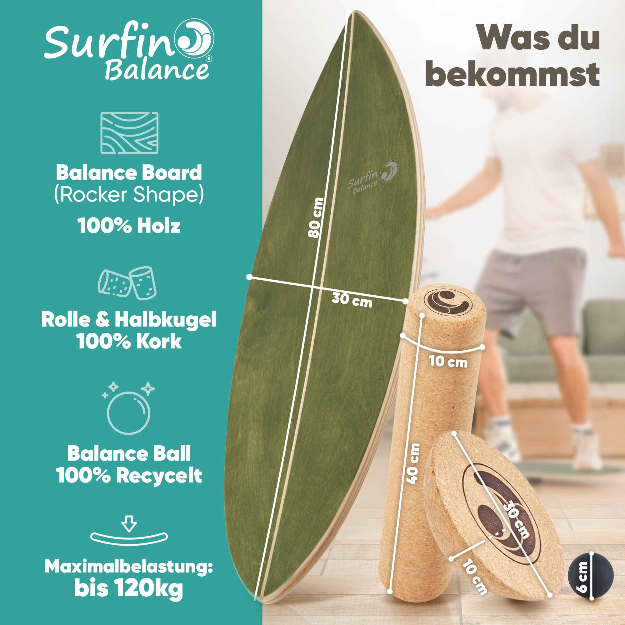 Surfin Balance Board Komplett-Set