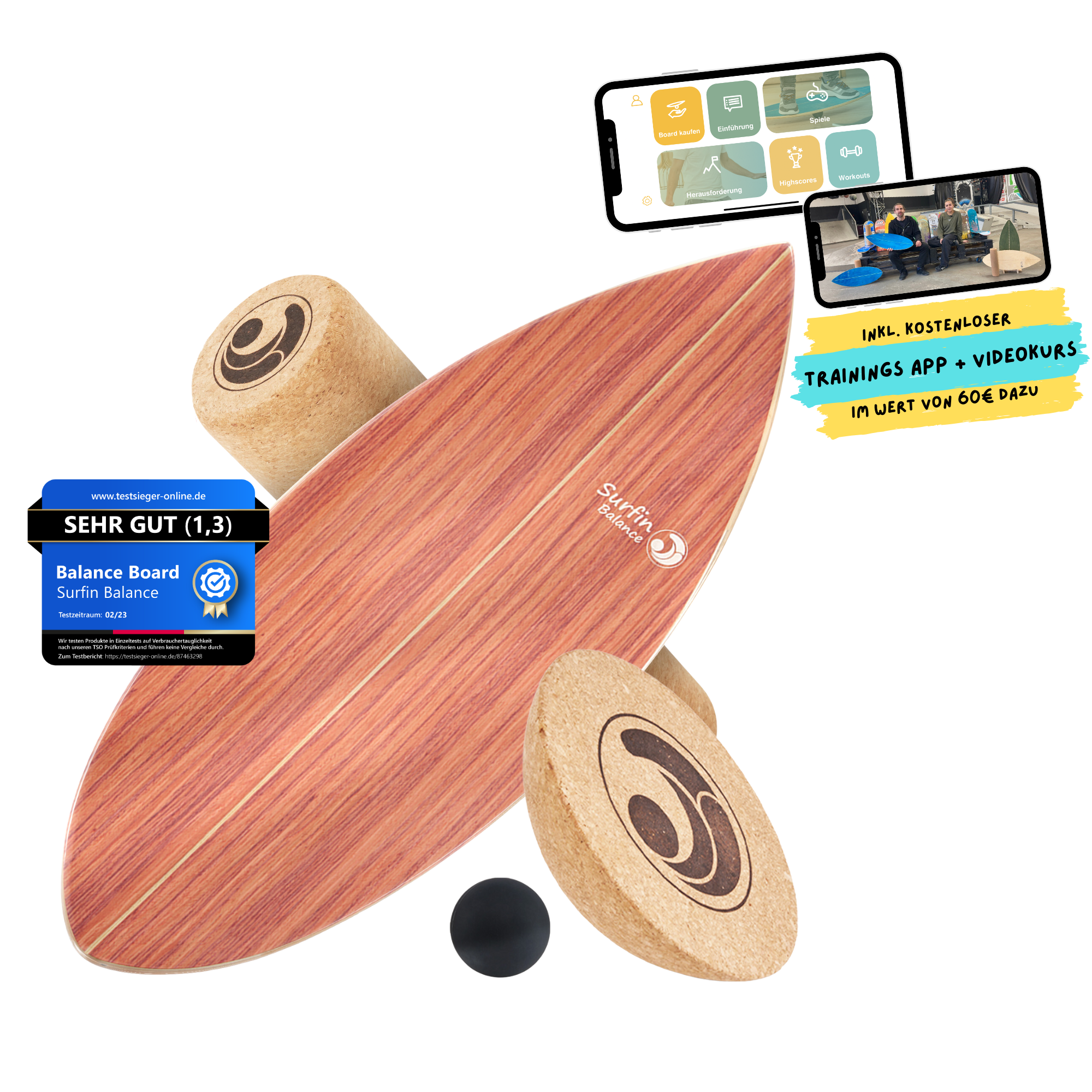 Surfin Balance Board Komplett-Set