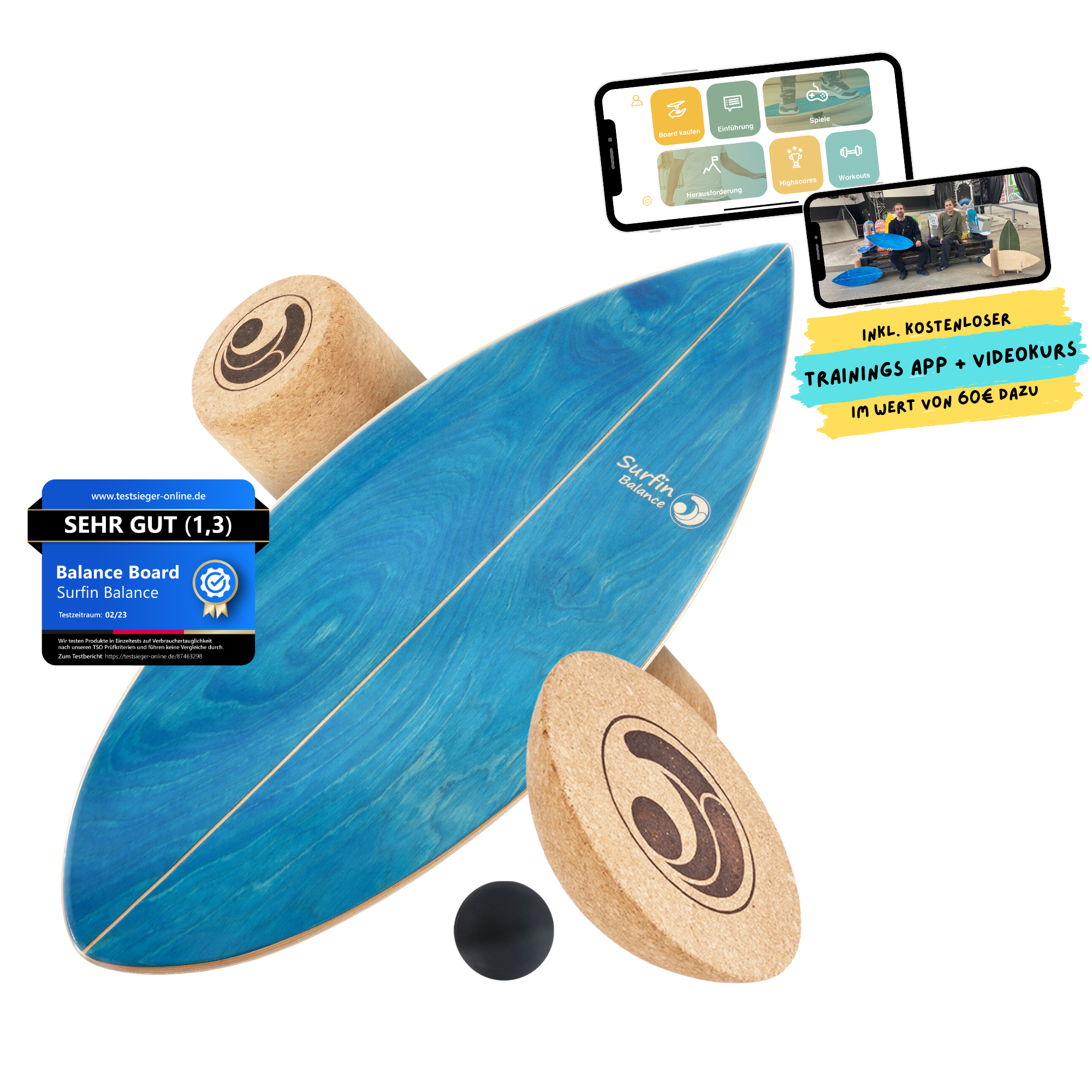Surfin Balance Board Komplett-Set