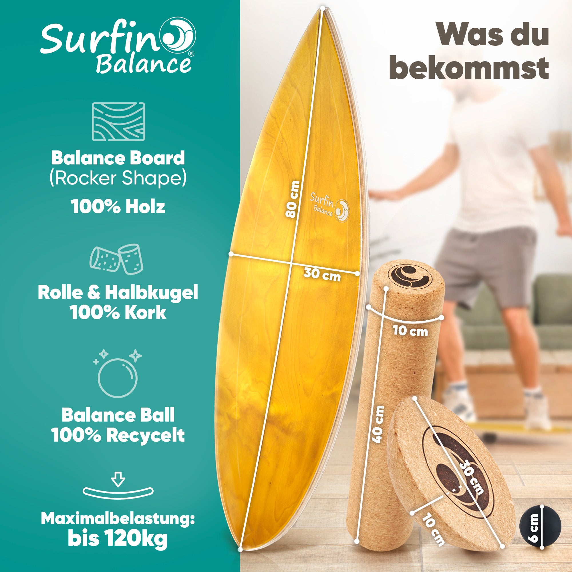 Surfin Balance Board Komplett-Set