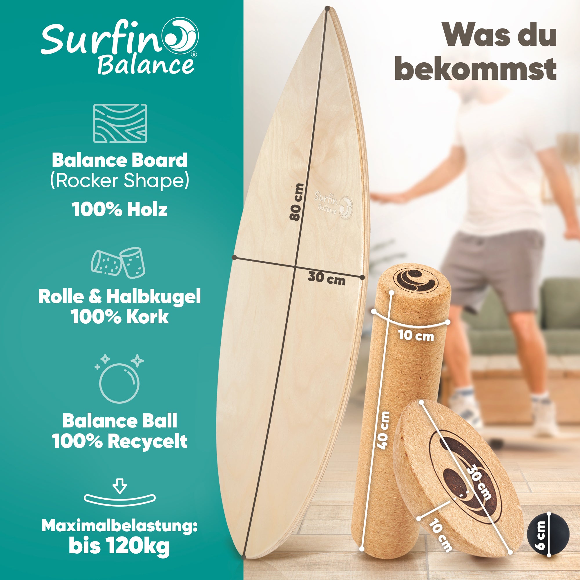 Surfin Balance Board Komplett-Set