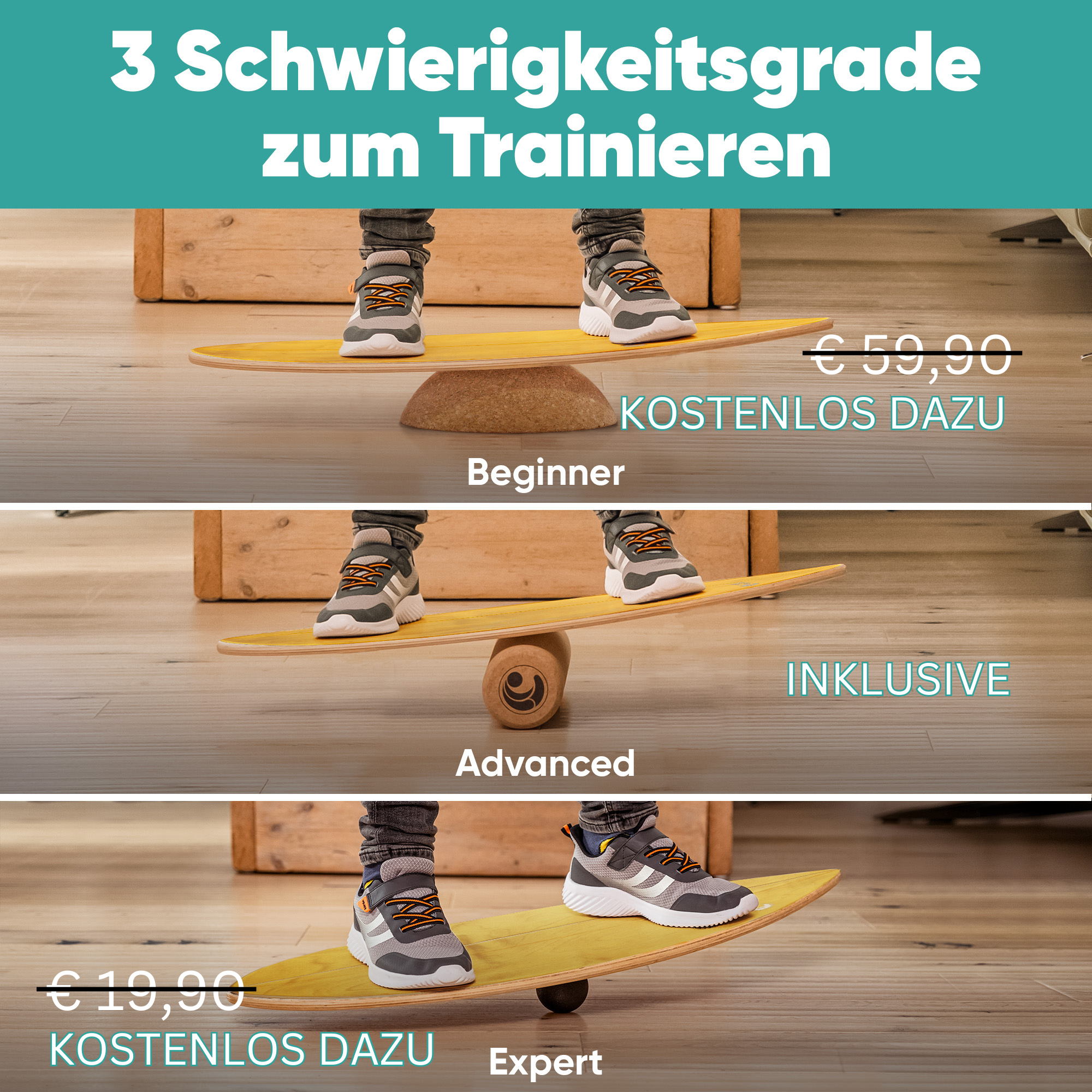 Surfin Balance Board Komplett-Set