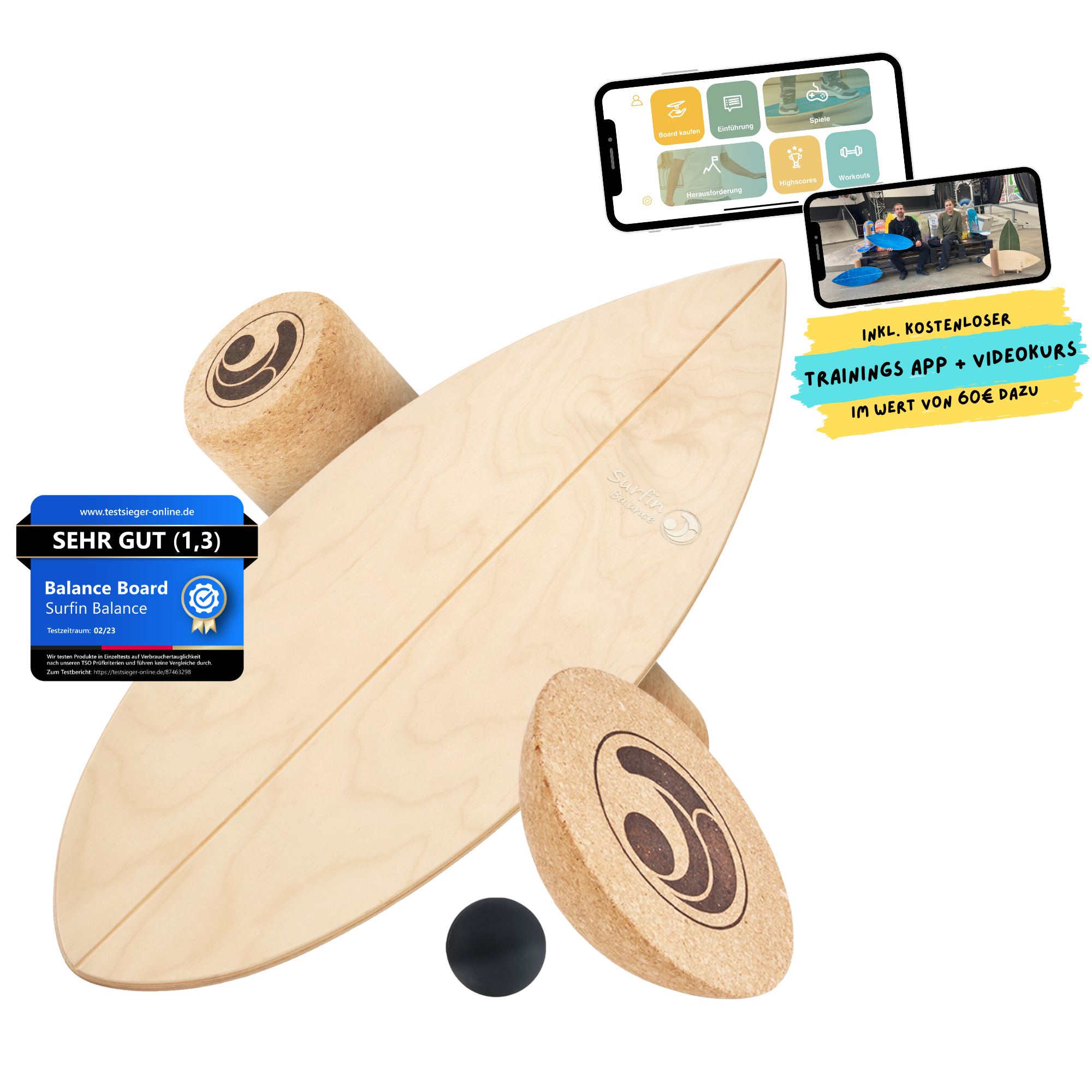Surfin Balance Board Komplett-Set